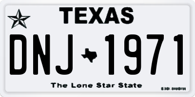 TX license plate DNJ1971