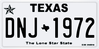 TX license plate DNJ1972