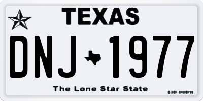 TX license plate DNJ1977