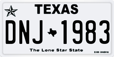 TX license plate DNJ1983
