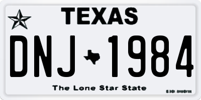 TX license plate DNJ1984