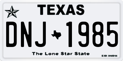 TX license plate DNJ1985