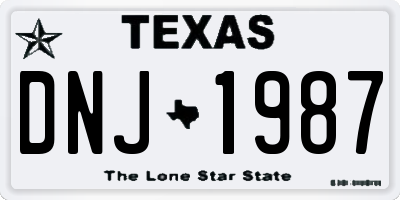 TX license plate DNJ1987