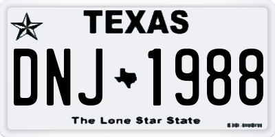 TX license plate DNJ1988