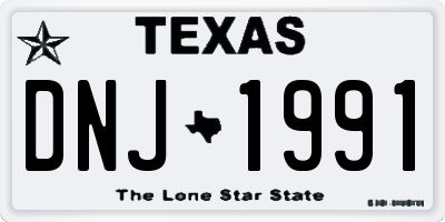 TX license plate DNJ1991