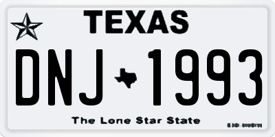 TX license plate DNJ1993