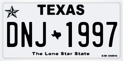 TX license plate DNJ1997