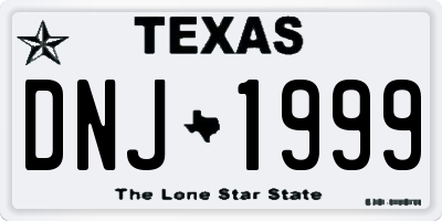 TX license plate DNJ1999