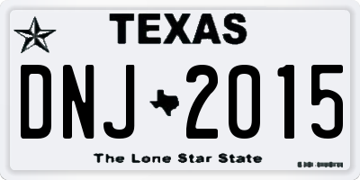 TX license plate DNJ2015