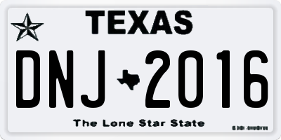 TX license plate DNJ2016