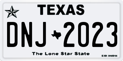 TX license plate DNJ2023
