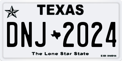 TX license plate DNJ2024