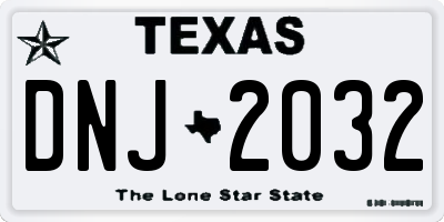 TX license plate DNJ2032