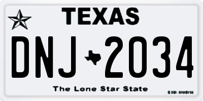 TX license plate DNJ2034