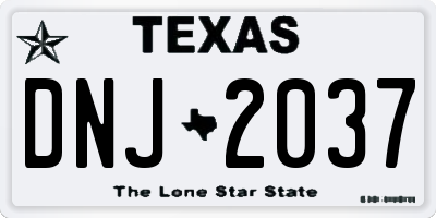 TX license plate DNJ2037