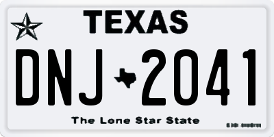 TX license plate DNJ2041