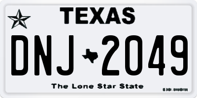 TX license plate DNJ2049