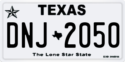 TX license plate DNJ2050