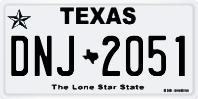 TX license plate DNJ2051
