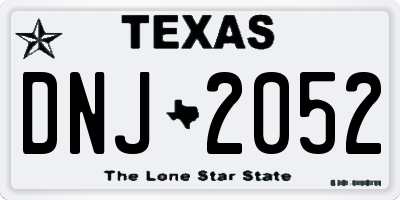 TX license plate DNJ2052