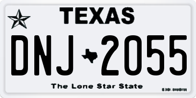 TX license plate DNJ2055