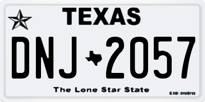 TX license plate DNJ2057