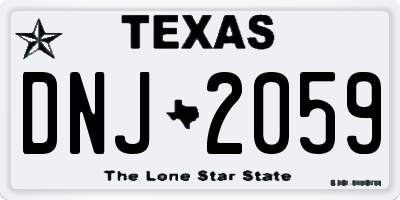 TX license plate DNJ2059