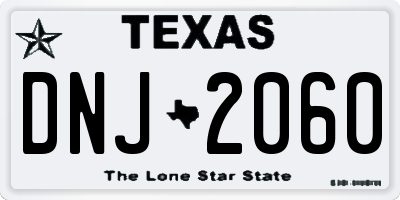 TX license plate DNJ2060