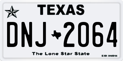 TX license plate DNJ2064