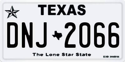 TX license plate DNJ2066