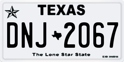 TX license plate DNJ2067