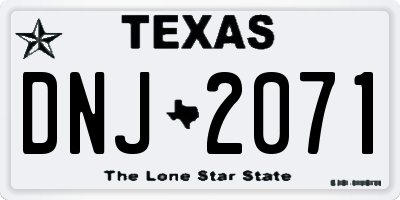TX license plate DNJ2071