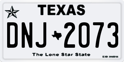TX license plate DNJ2073