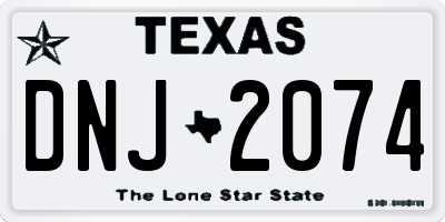 TX license plate DNJ2074