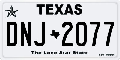 TX license plate DNJ2077