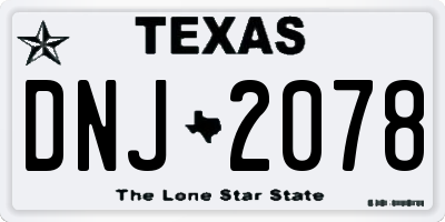 TX license plate DNJ2078