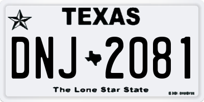 TX license plate DNJ2081
