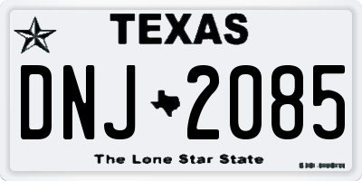 TX license plate DNJ2085
