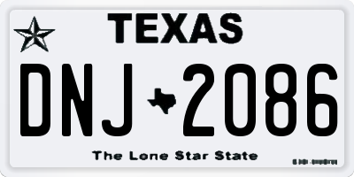 TX license plate DNJ2086