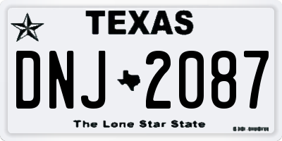 TX license plate DNJ2087