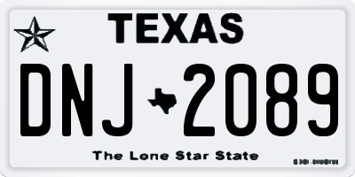 TX license plate DNJ2089