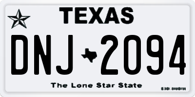 TX license plate DNJ2094