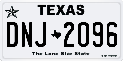 TX license plate DNJ2096
