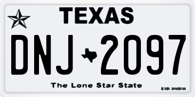 TX license plate DNJ2097