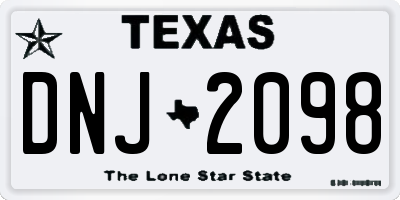 TX license plate DNJ2098
