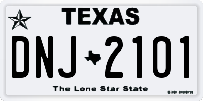 TX license plate DNJ2101