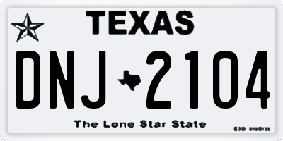 TX license plate DNJ2104