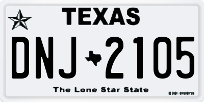 TX license plate DNJ2105