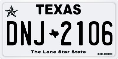 TX license plate DNJ2106