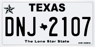 TX license plate DNJ2107